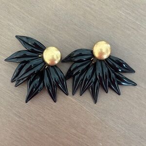 Tuckernuck Black and Gold Leaf Earrings